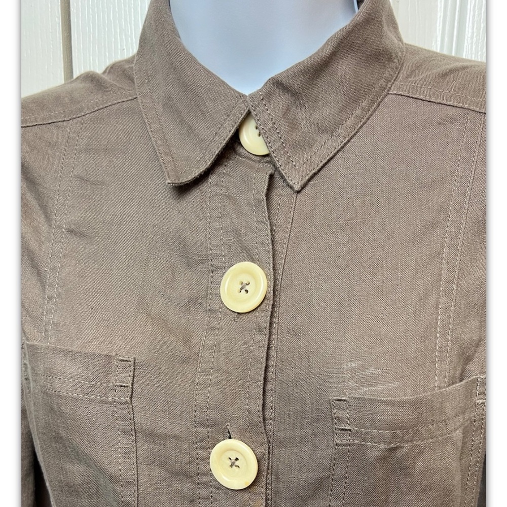 BODEN WH142 Linen Shirt Dress Button Down Brown - Picture 3 of 11